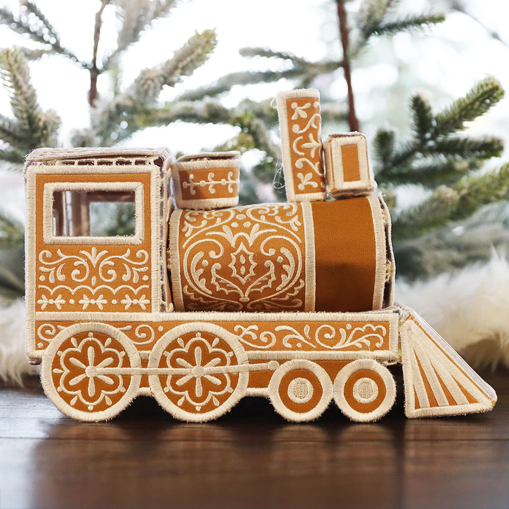 3D Christmas Gingerbread Train Engine (In-the-Hoop) - Image 3