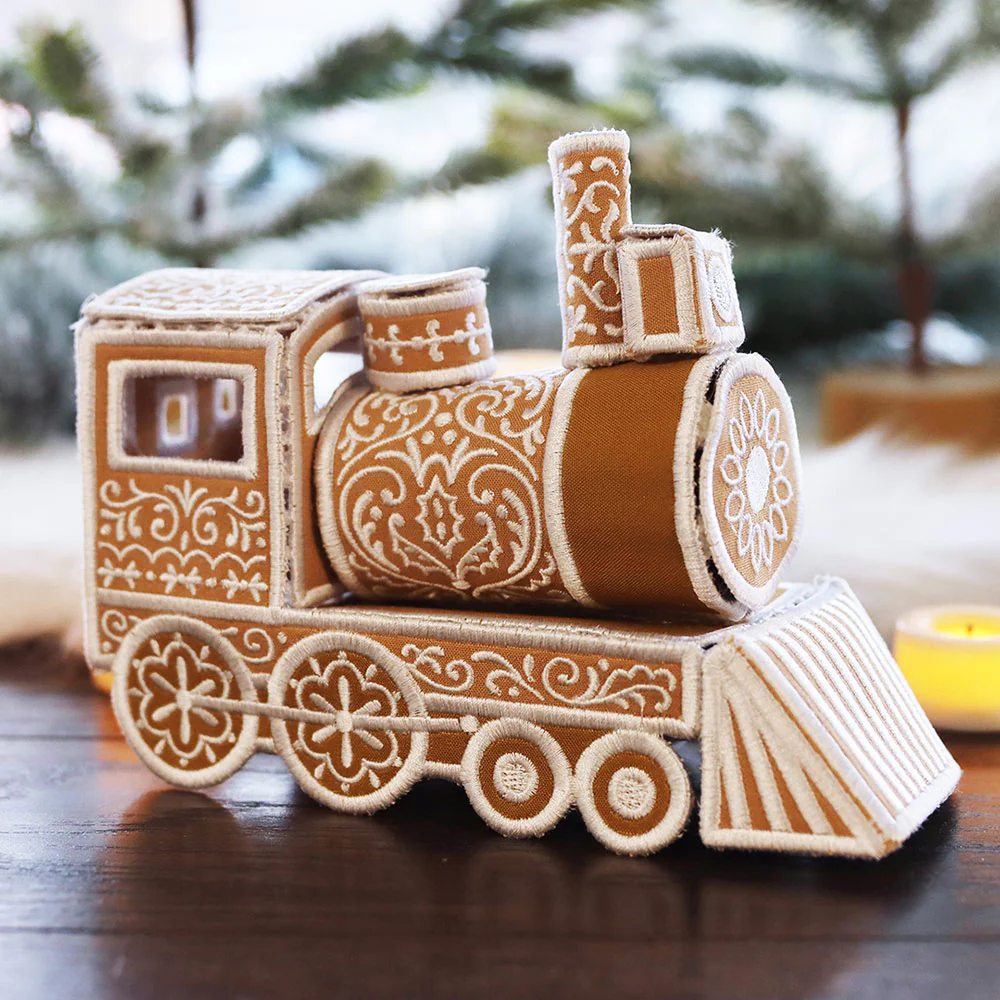3D Christmas Gingerbread Train Engine (In-the-Hoop) - Image 6