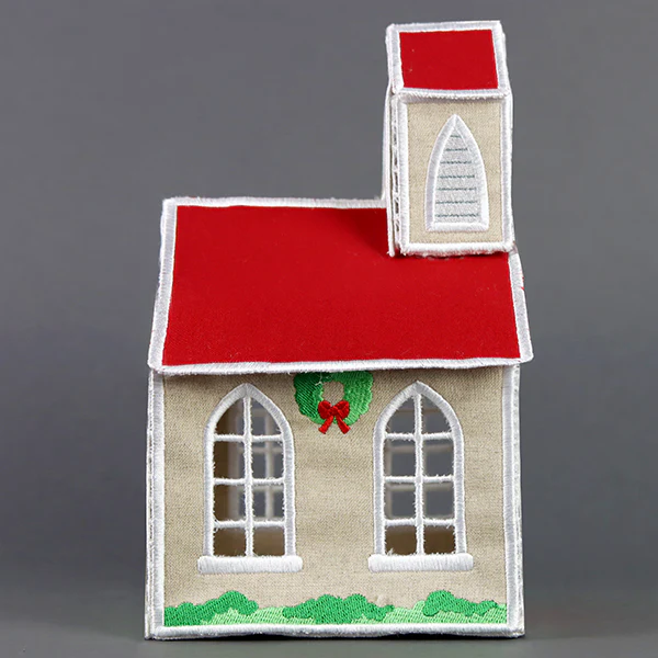 3D Christmas Village - Country Church (In-the-Hoop) - Image 4