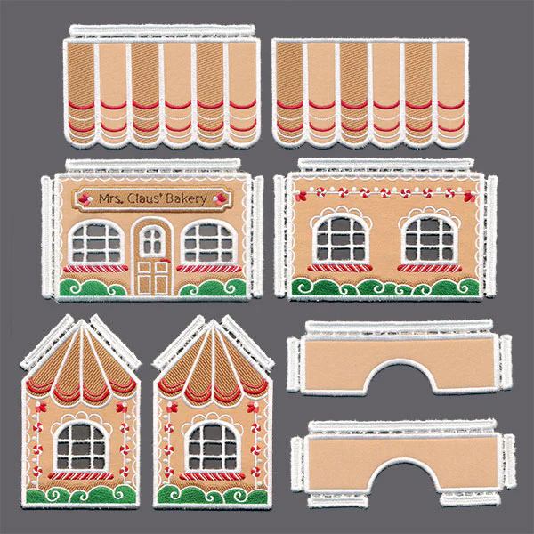 3D Christmas Village - Mrs. Claus' Bakery (In-the-Hoop) - Image 2