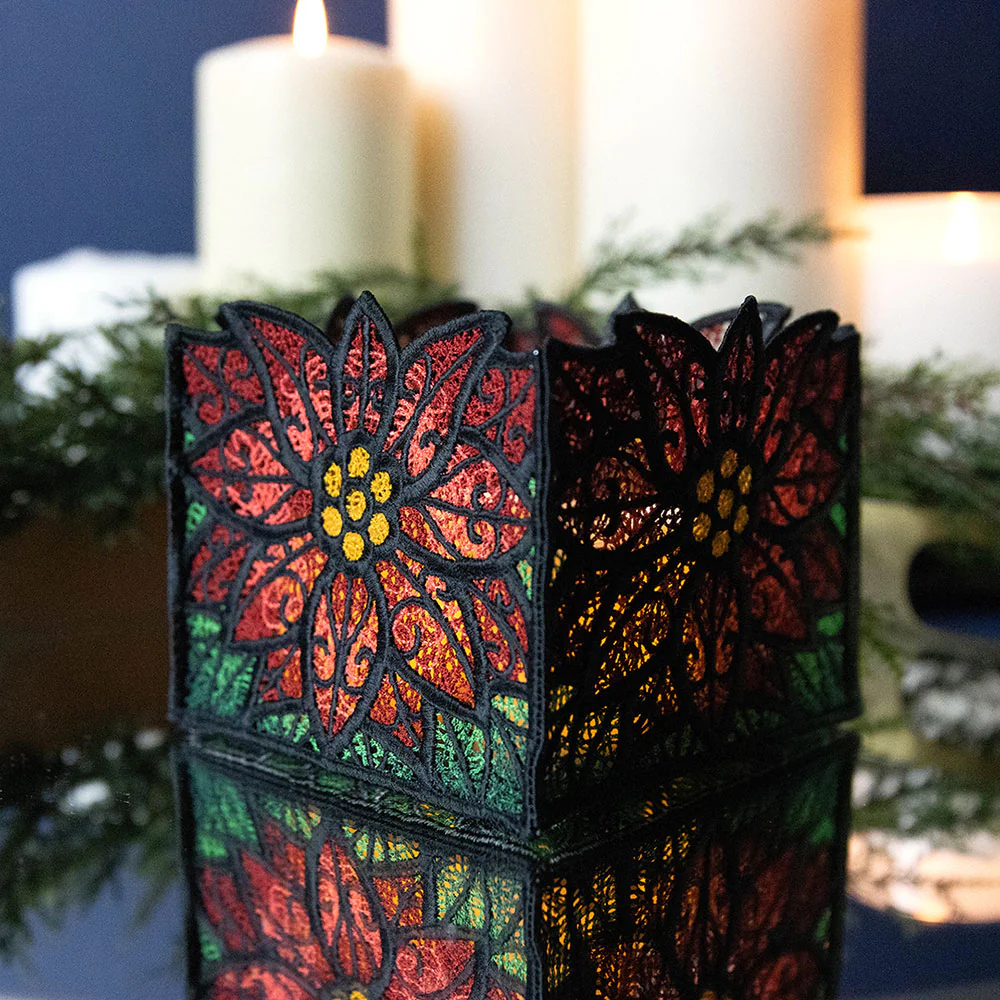 3D Poinsettia Lantern (Lace) - Image 6