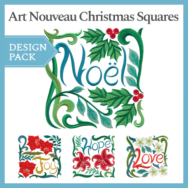 A Art Nouveau Christmas Squares Design Pack - Image 2