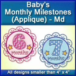 A Baby's Monthly Milestones (Applique) Design Pack - Image 2