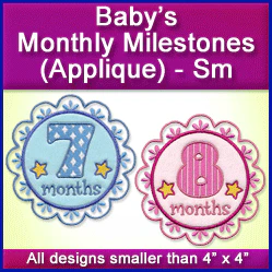 A Baby's Monthly Milestones (Applique) Design Pack - Image 3