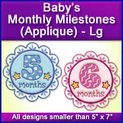 A Baby's Monthly Milestones (Applique) Design Pack - Image 4
