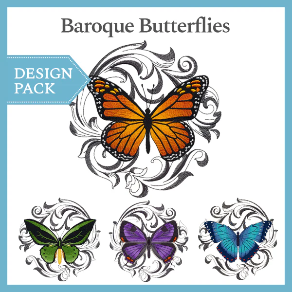A Baroque Butterflies Design Pack - Image 5