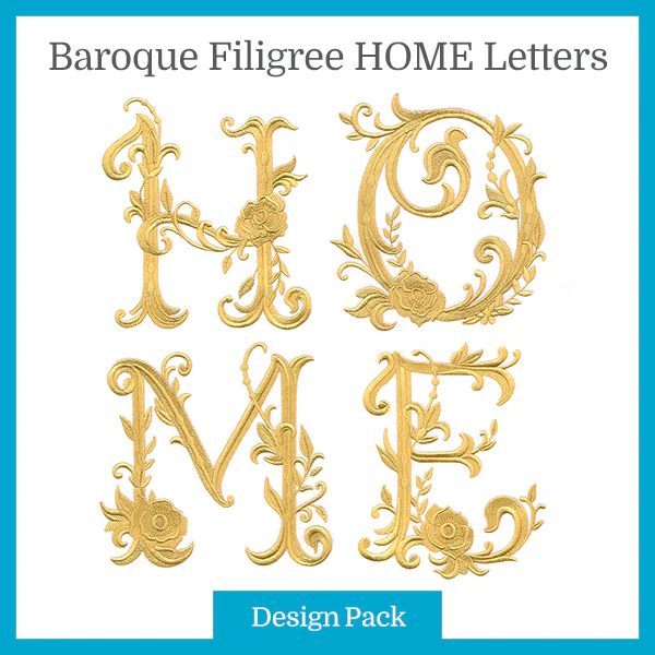 A Baroque Filigree HOME Letters in Bloom Design Pack - Image 3