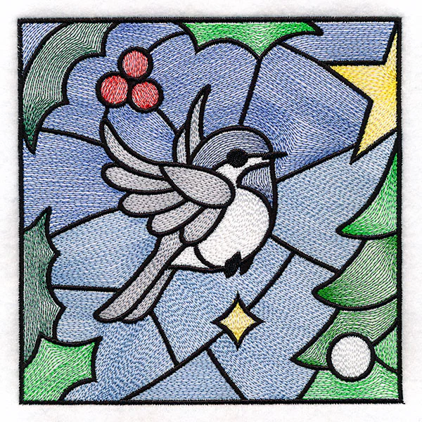 A Birds at Christmas Tree Scene Square 1 - Image 5