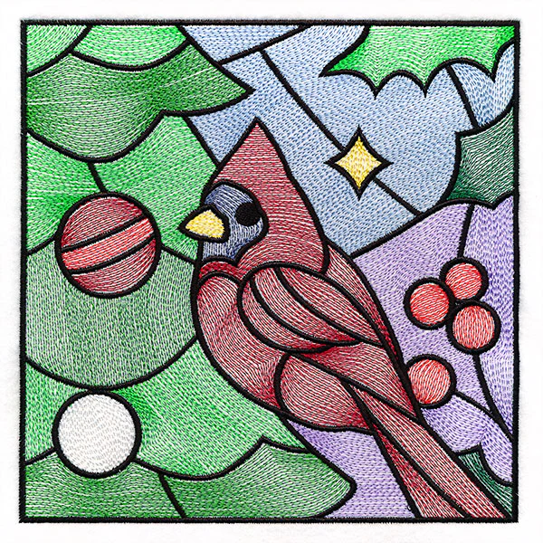 A Birds at Christmas Tree Scene Square 4 - Image 3