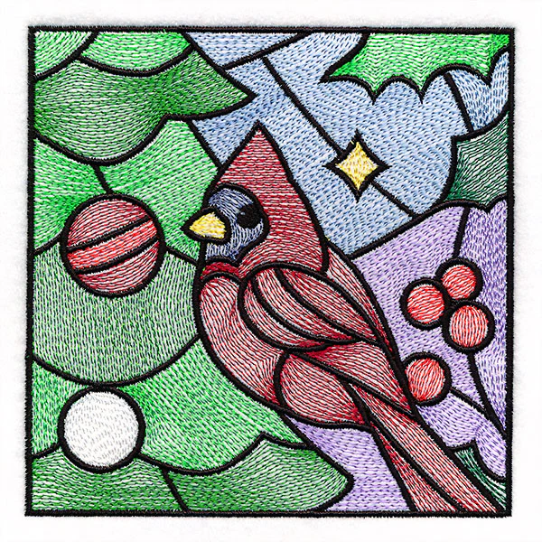 A Birds at Christmas Tree Scene Square 4 - Image 7
