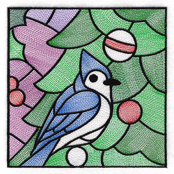 A Birds at Christmas Tree Scene Square 5 - Image 5
