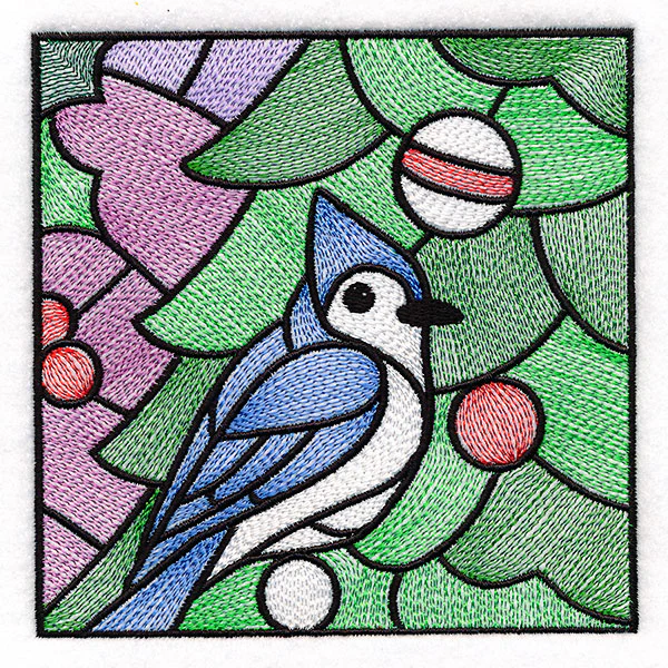 A Birds at Christmas Tree Scene Square 5 - Image 7