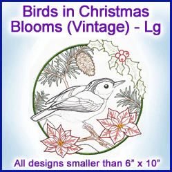 A Birds in Christmas Blooms (Vintage) Design Pack - Image 3