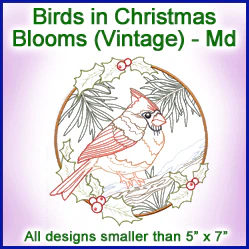 A Birds in Christmas Blooms (Vintage) Design Pack - Image 4