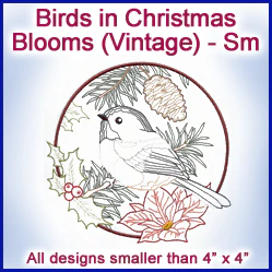 A Birds in Christmas Blooms (Vintage) Design Pack - Image 5