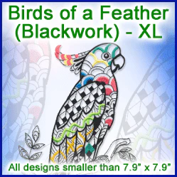A Birds of a Feather Blackwork Design Pack - Image 2