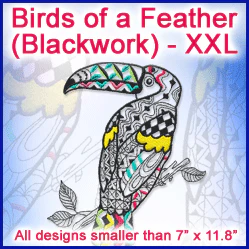A Birds of a Feather Blackwork Design Pack - Image 5
