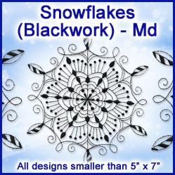 A Blackwork Snowflakes Design Pack - Image 3
