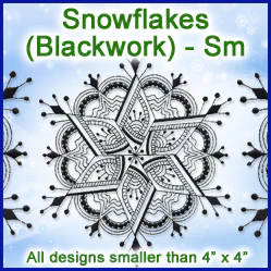 A Blackwork Snowflakes Design Pack - Image 4