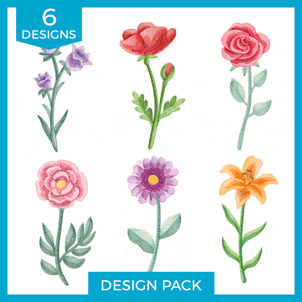 A Blooms in Watercolor Design Pack - Image 5
