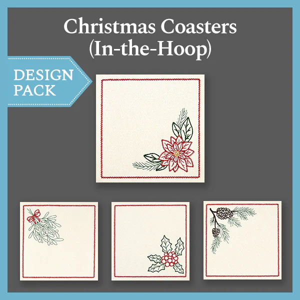 A Christmas Coasters (In-the-Hoop) Design Pack - Image 3