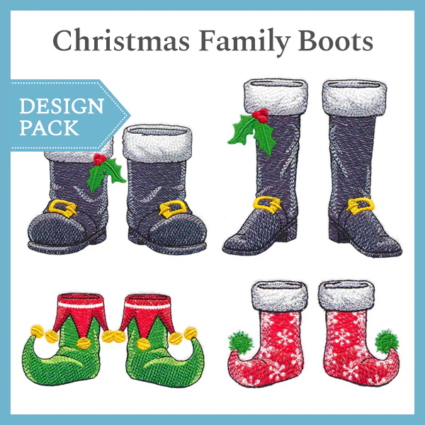 A Christmas Family Boots Design Pack - Image 2
