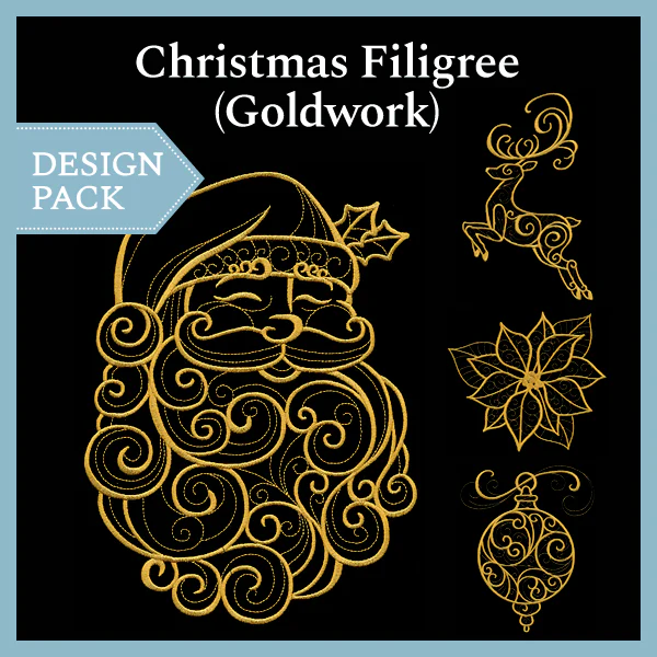 A Christmas Filigree (Goldwork) Design Pack - Image 4