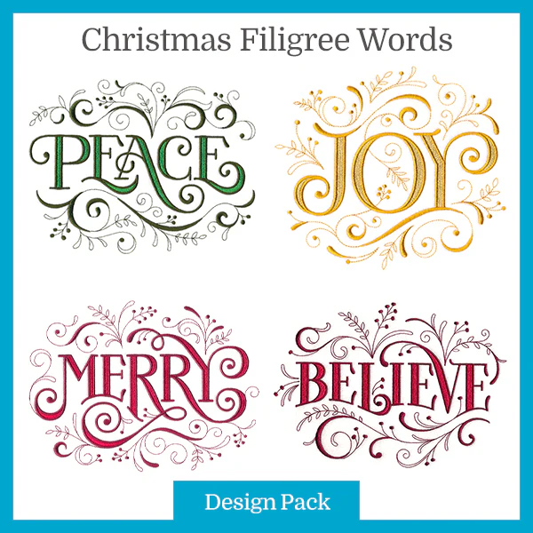 A Christmas Filigree Words Design Pack - Image 7