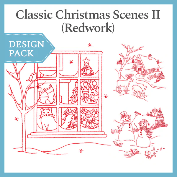 A Classic Christmas Scenes II (Redwork) Design Pack - Image 5