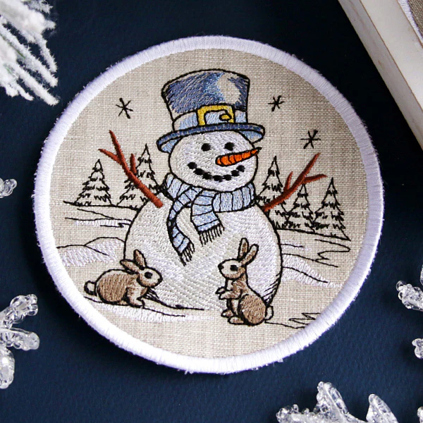 A Country Snowman Coasters (In-the-Hoop) Design Pack - Image 24