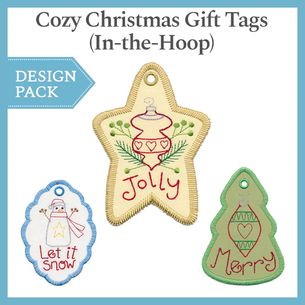 A Cozy Christmas Gift Tags (In-the-Hoop) Design Pack - Image 2