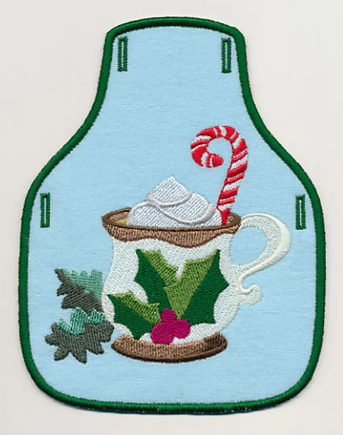 A Cup of Christmas Cheer - Eggnog Bottle Apron (In-the-Hoop)