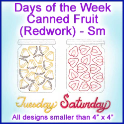 A Days of the Week Canned Fruit (Redwork) Design Pack - Image 2