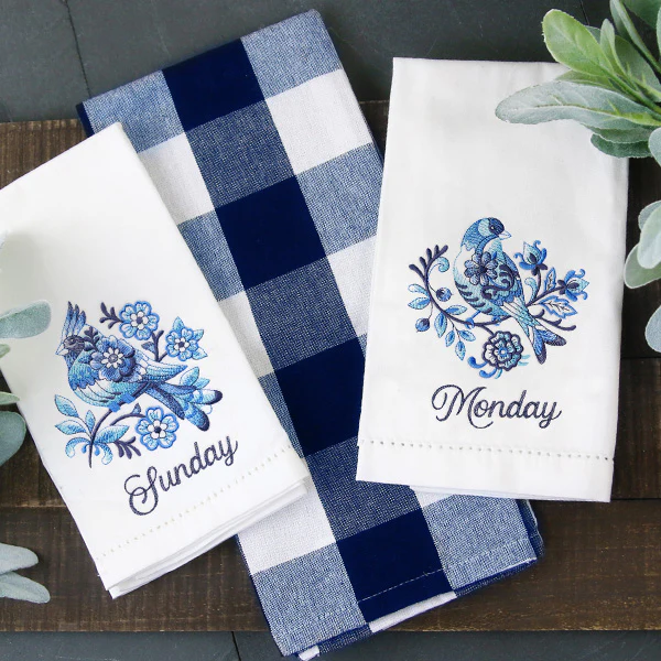 A Days of the Week Delft Blue Birds Design Pack - Image 6