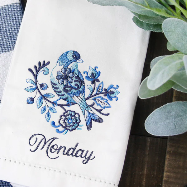 A Days of the Week Delft Blue Birds Design Pack - Image 8