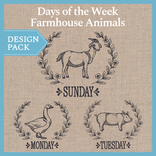 A Days of the Week Farmhouse Animals Design Pack - Image 2