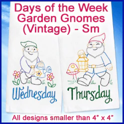 A Days of the Week Garden Gnomes (Vintage) Design Pack - Image 2