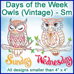 A Days of the Week Owls (Vintage) Design Pack - Image 2