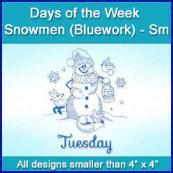 A Days of the Week Snowmen (Bluework) Design Pack - Image 2