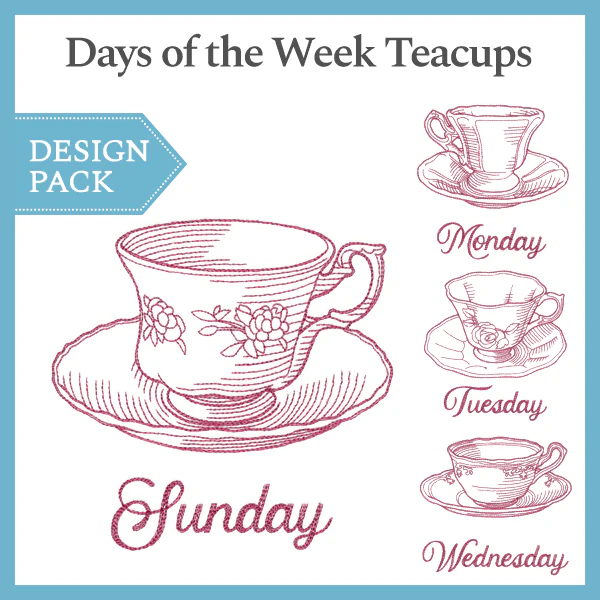 A Days of the Week Teacups Design Pack - Image 2