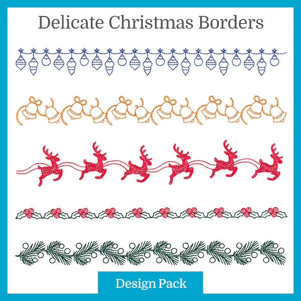 A Delicate Christmas Borders Design Pack - Image 7
