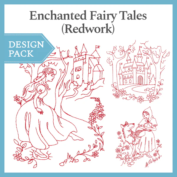 A Enchanted Fairy Tales (Redwork) Design Pack - Image 5