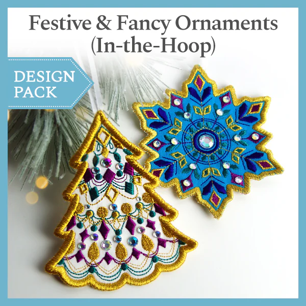 A Festive & Fancy Ornament Design Pack (In-the-Hoop) - Image 3