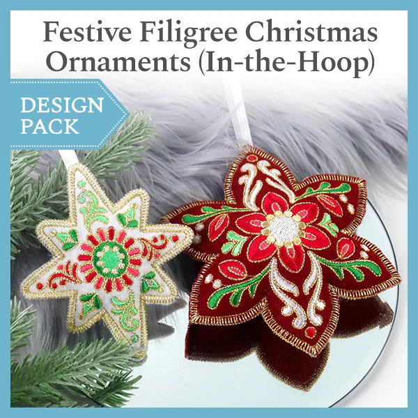 A Festive Filigree Christmas Ornament (In-the-Hoop) Design Pack - Image 3