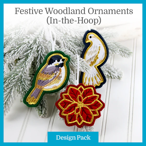 A Festive Woodland Ornaments (In-the-Hoop) Design Pack - Image 3