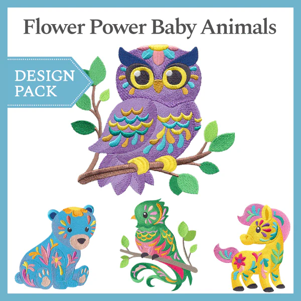A Flower Power Baby Animals Design Pack - Image 3