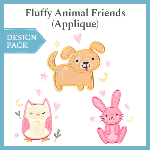 A Fluffy Animal Friends (Applique) Design Pack - Image 4