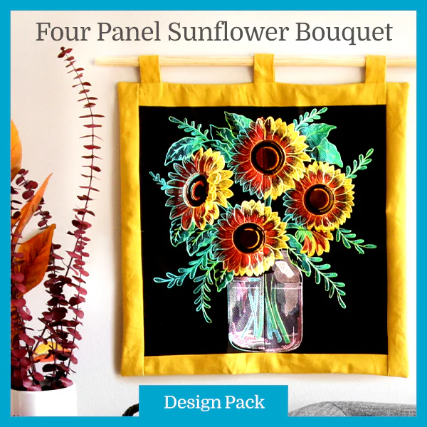 A Four Panel Sunflower Bouquet Design Pack - Image 5