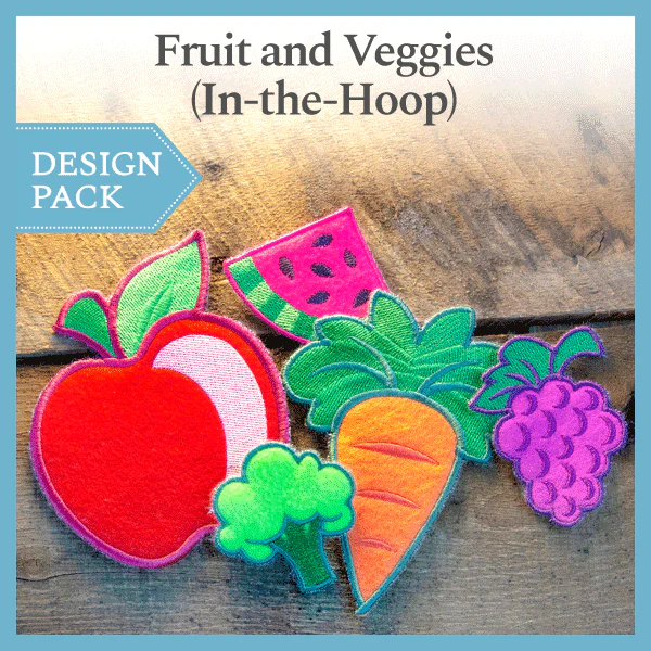 A Fruit and Veggies (In-the-Hoop) Design Pack - Image 2