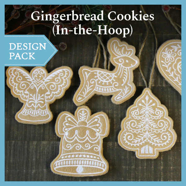 A Gingerbread Cookies (In-the-Hoop) Design Pack - Image 3